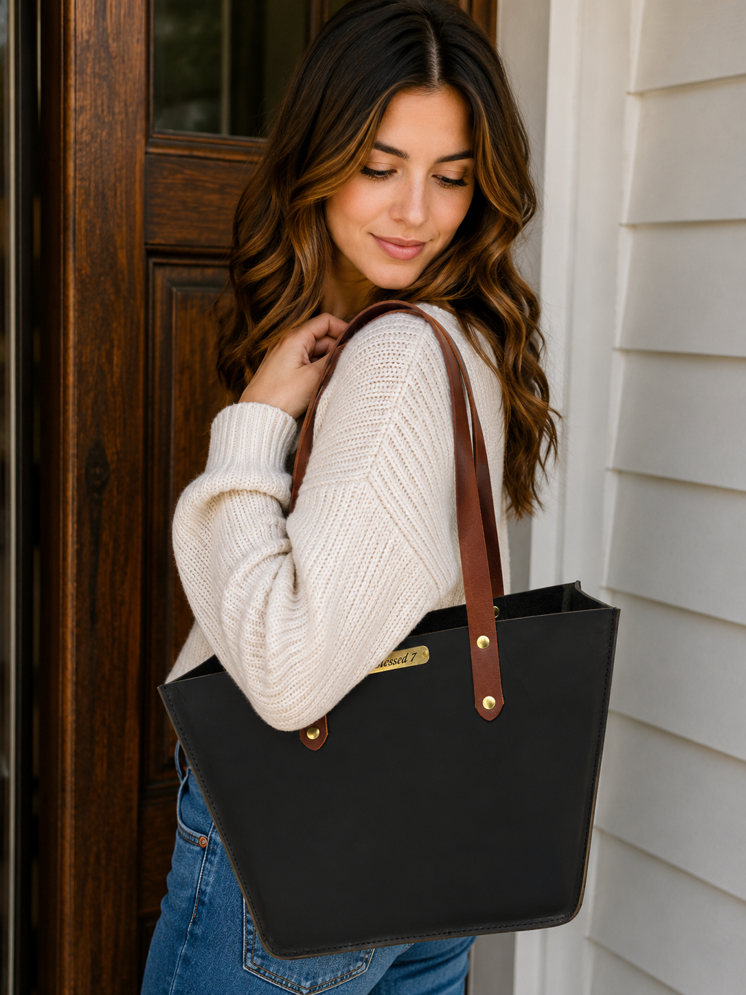 Black Leather Tote