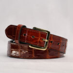 Alligator Cognac Leather Belt
