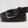 Basket Weave Premium Heavy Black Leather Belt