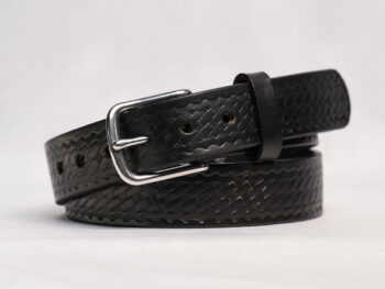 Basket Weave Heavy Black Belt