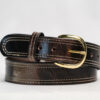 Brown Double Stitch Leather Belt