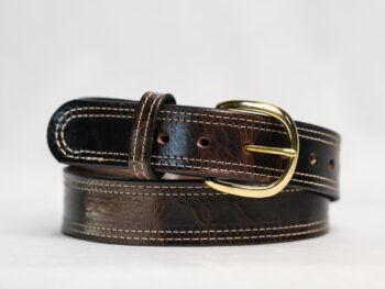 Brown DBL Stitch Belt