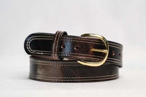 Brown DBL Stitch Belt
