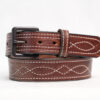 Brown Figure 8 Stitch Leather Belt