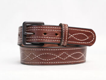 Brown Figure 8 Stitch Belt