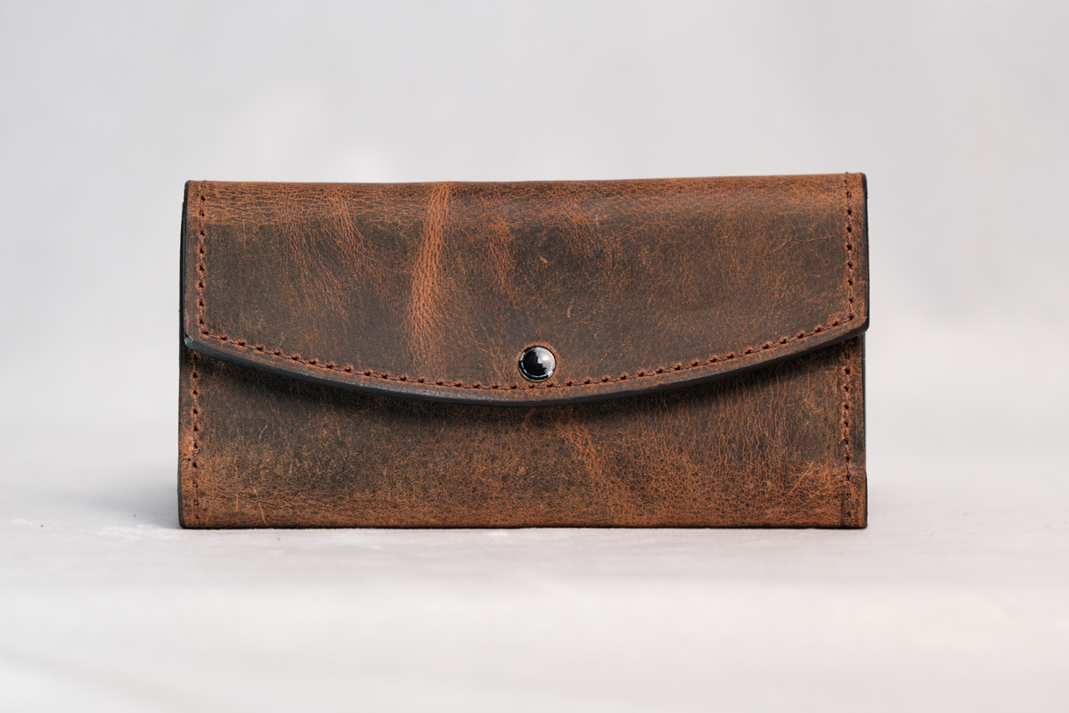 Light Brown Leather Clutch