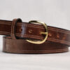 Cognac Double Stitch Leather Belt