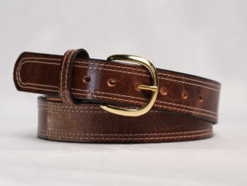 Cognac DBL Stitch Belt