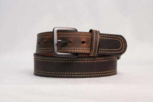 DBL Stitch Brown CH Belt