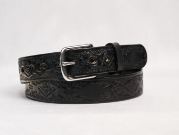 Black Freemason Leather Belt