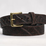 Elephant Nicotine Leather Belt