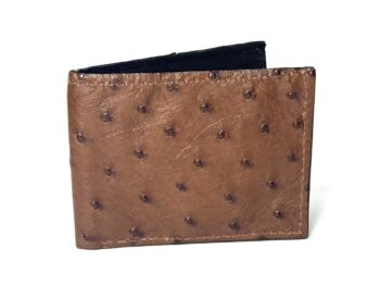Ostrich Brown Leather Bifold