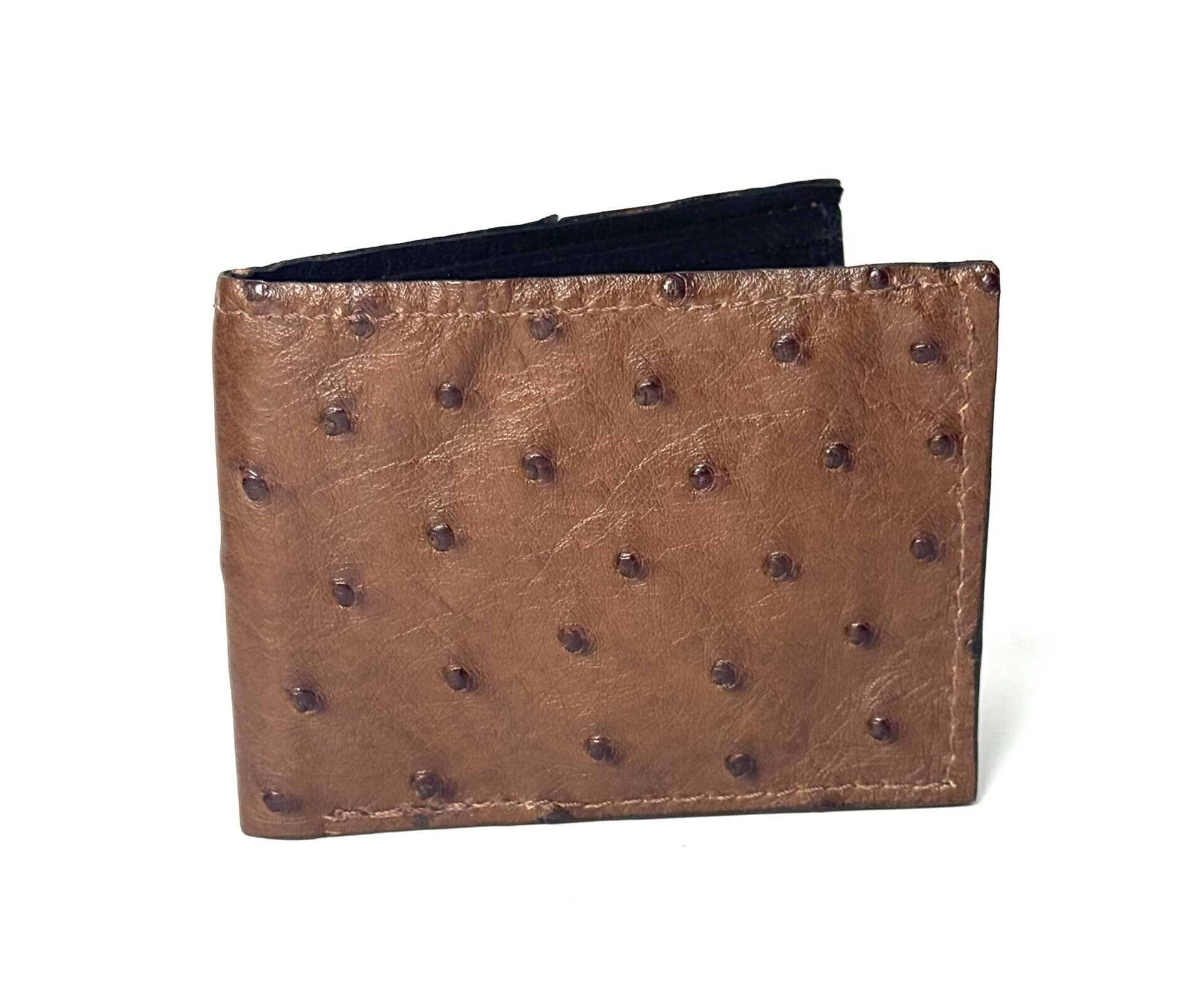 Ostrich Brown Leather Bifold