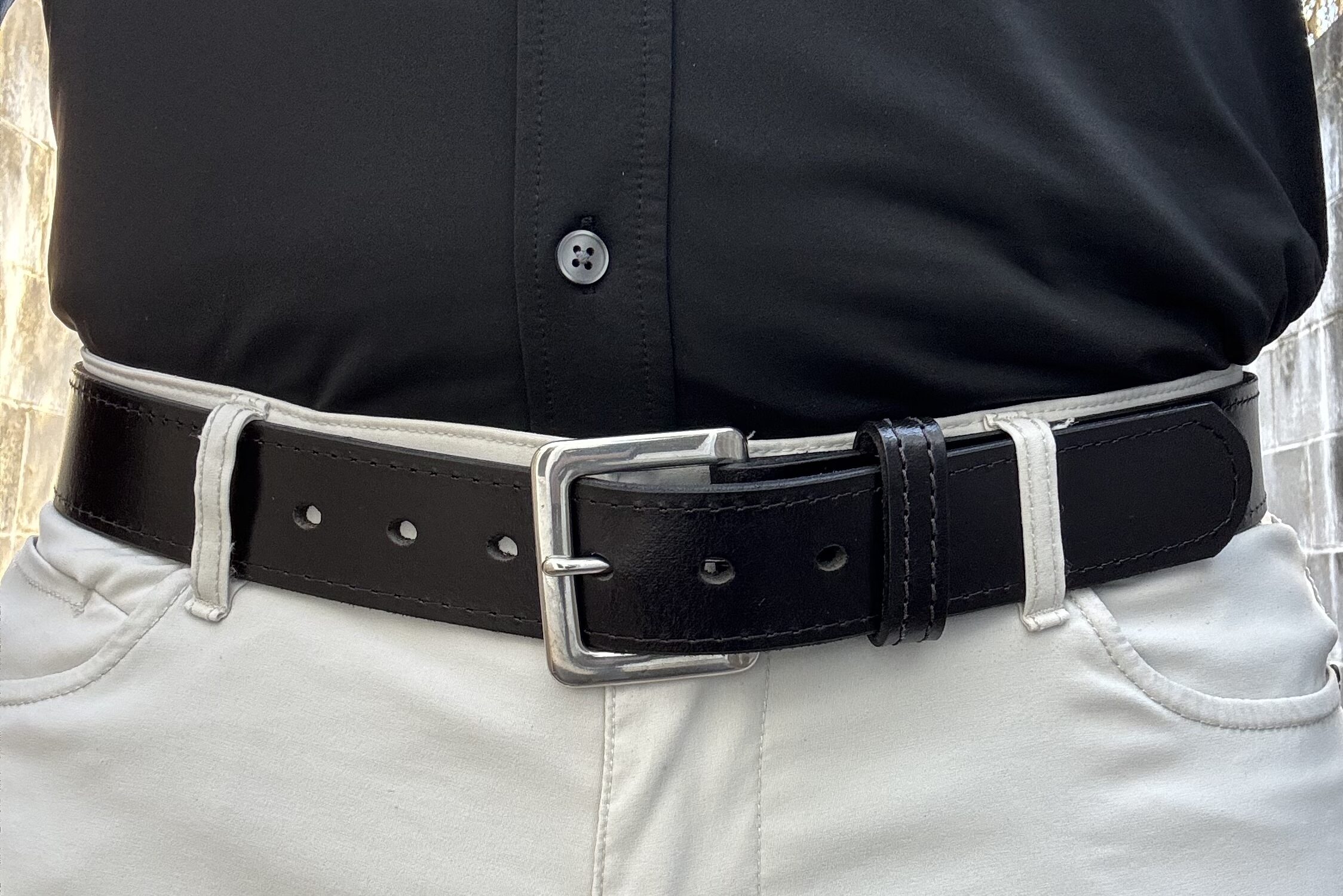 Black Leather Dress Belt