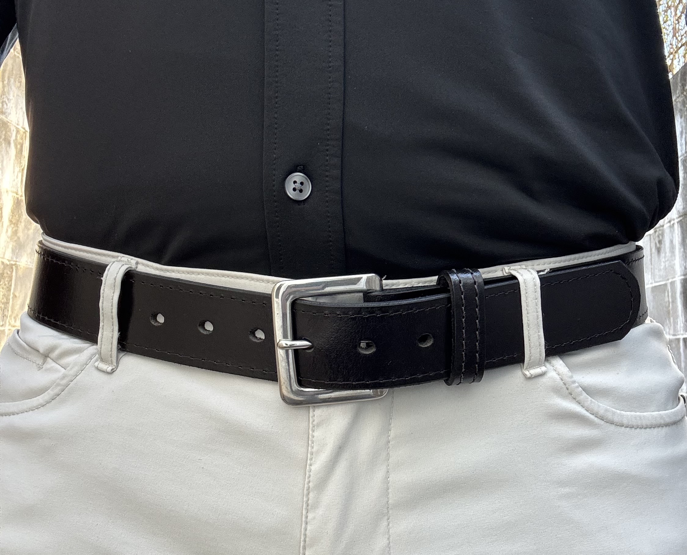 Black Leather Dress Belt