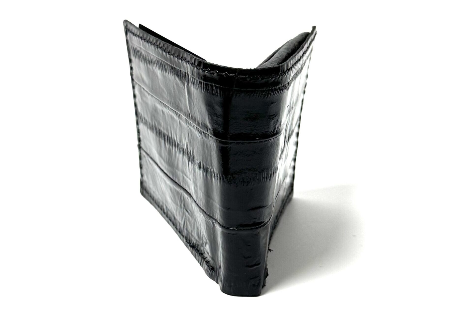 Eel Black Leather Bifold