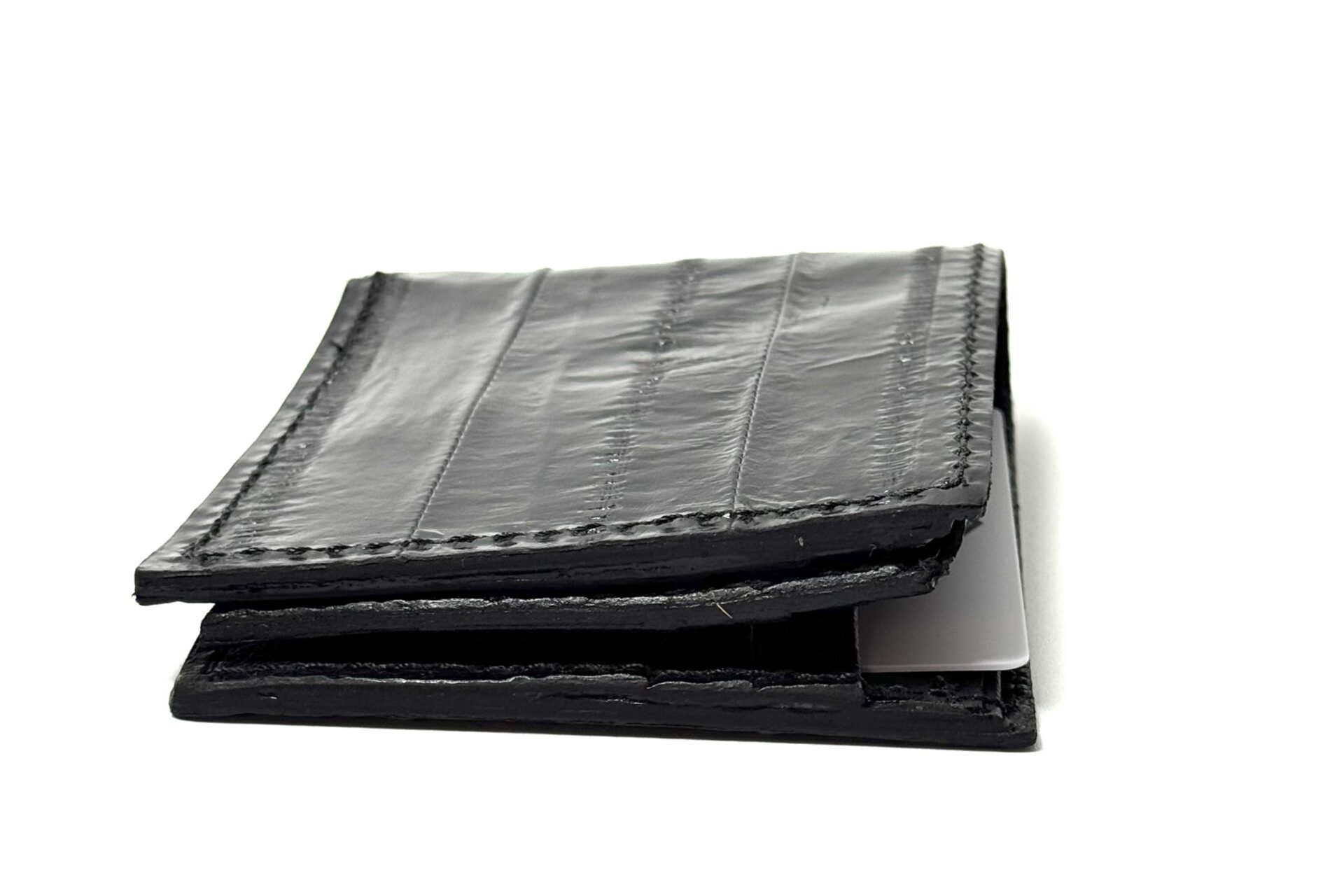 Eel Black Leather Bifold