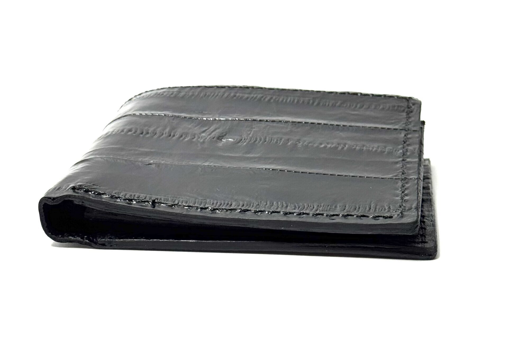 Eel Black Leather Bifold