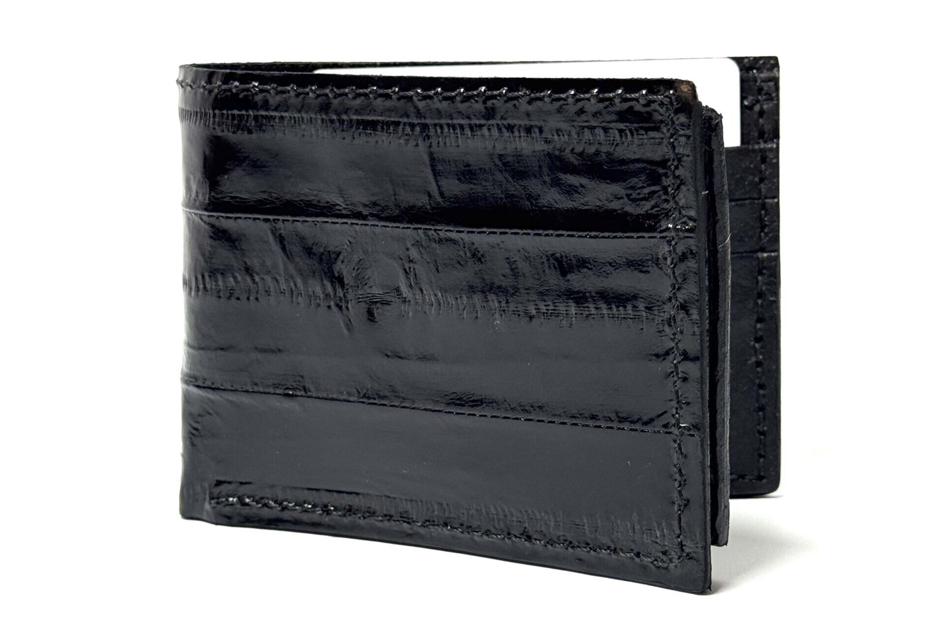 Eel Black Leather Bifold