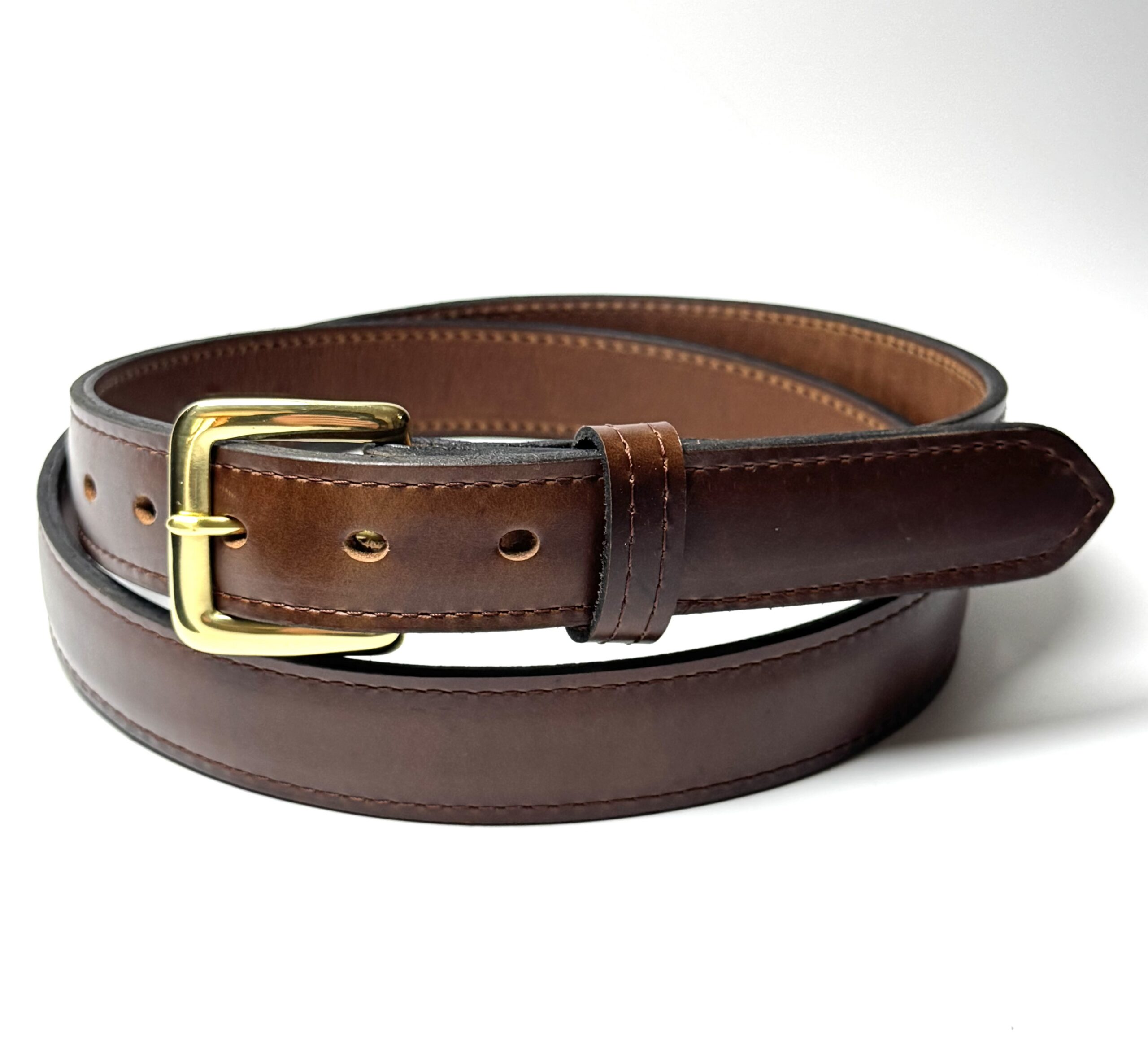 Brown Raised Center Leather Belt