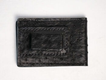 Ostrich Black Money Clip Bifold