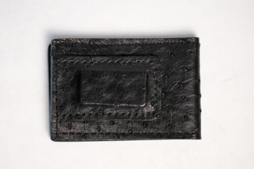 Ostrich Black Money Clip Bifold