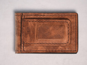 Water Buffalo Light Brown Money Clip Bifold