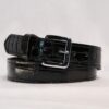 Alligator Classic Black Leather Belt