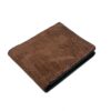 Brown hippo leather bifold wallet handcrafted by Amish artisans