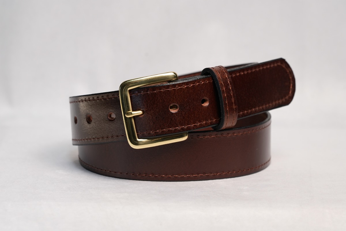 Brown Water Buffalo Leather Dress Belt | Handmade Leather Belt