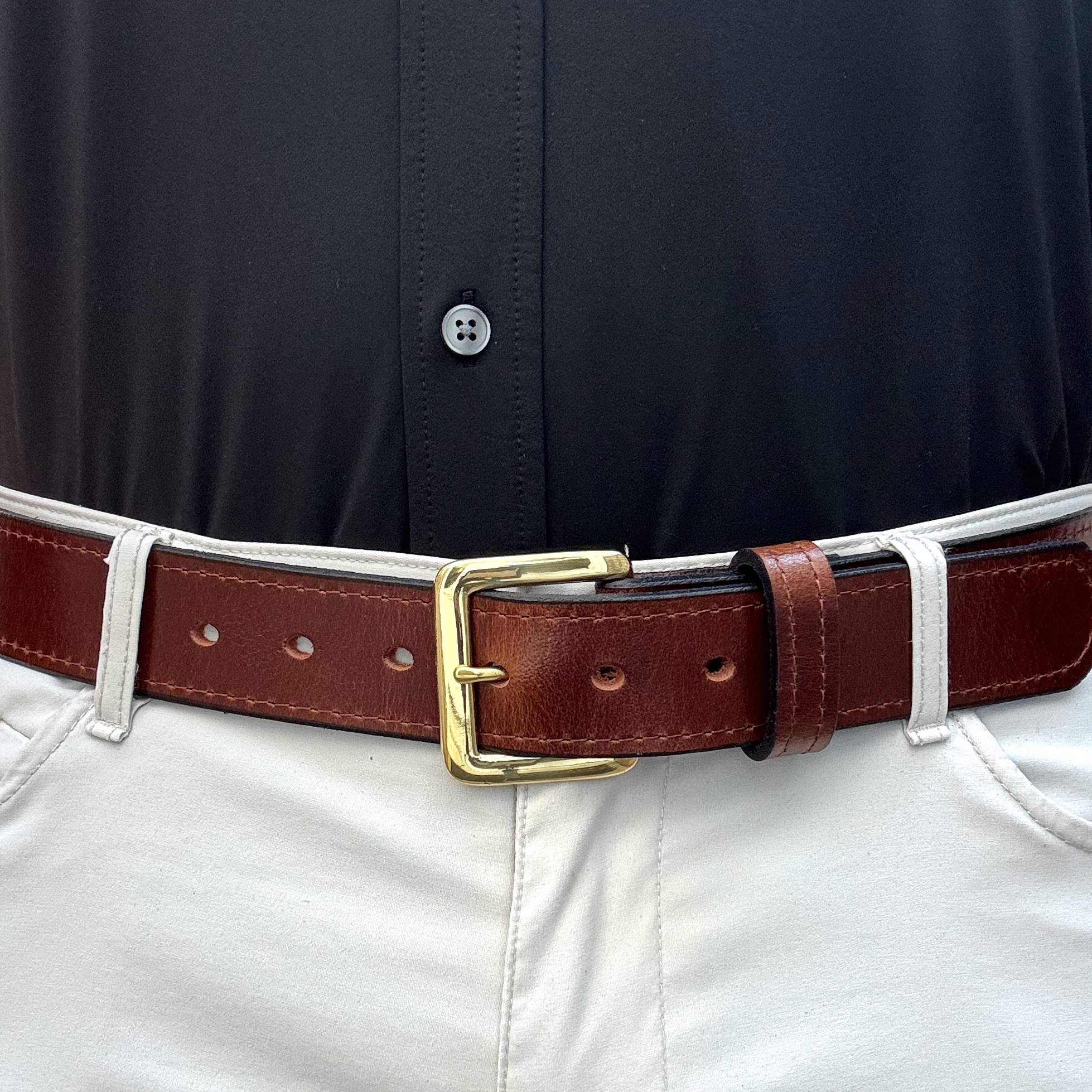 Brown Water Buffalo Leather Dress Belt | Handmade Leather Belt