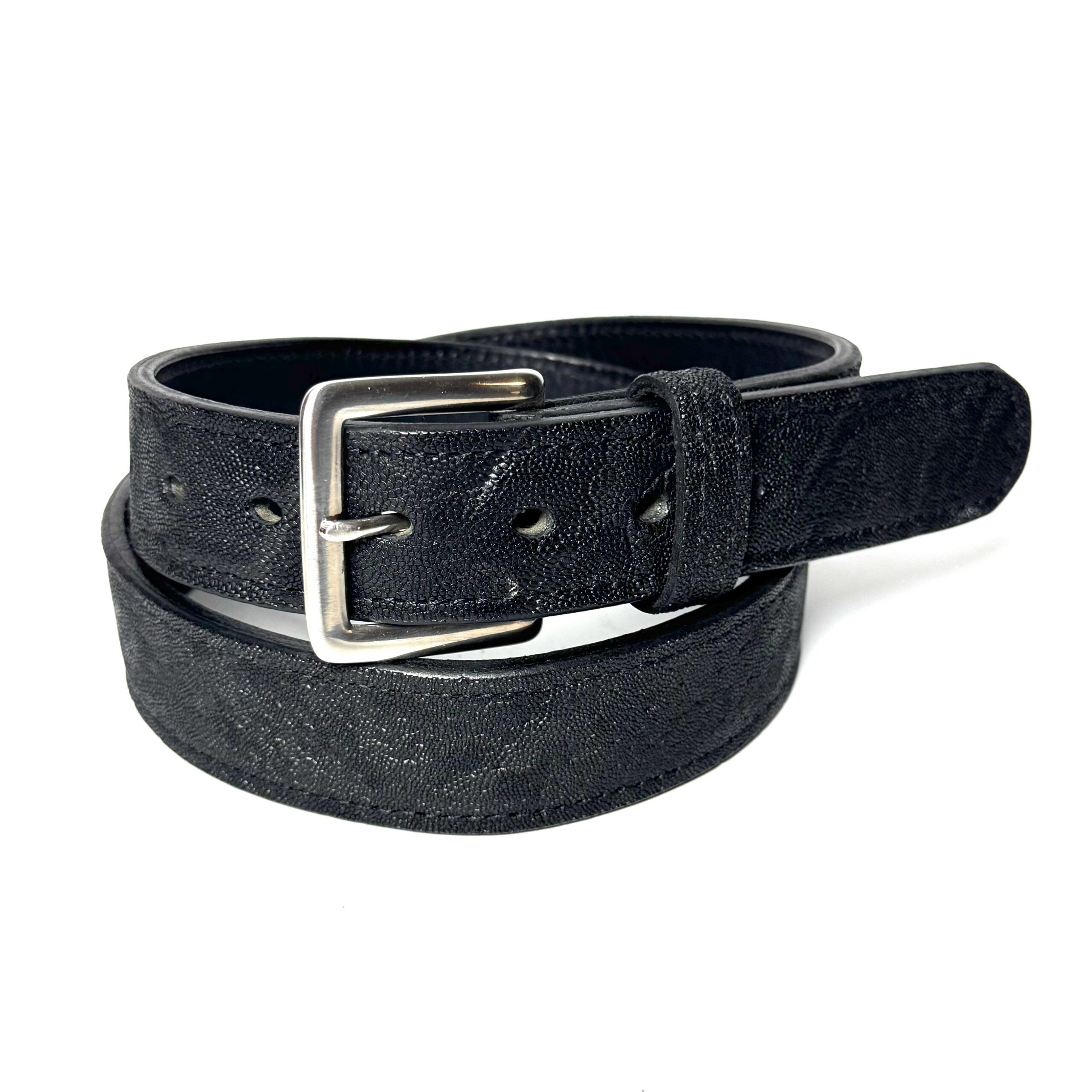 Elephant Black Leather Belt