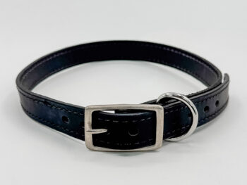 Black Leather Dog Collar