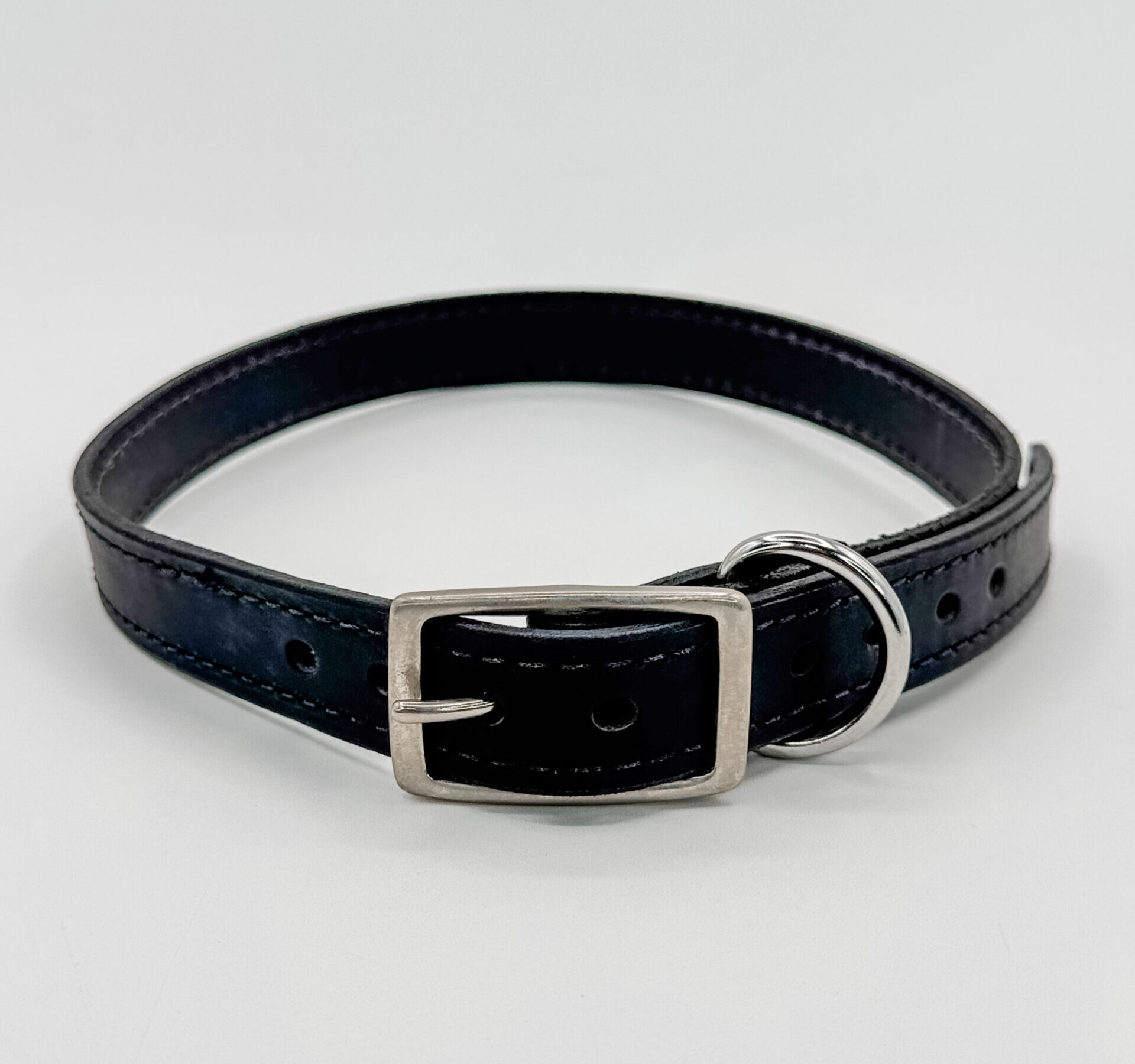 Black Leather Dog Collar