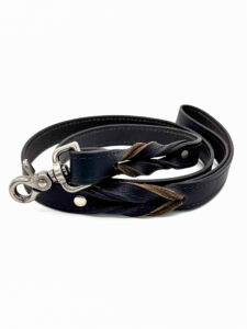 Black Leather Dog Leash 