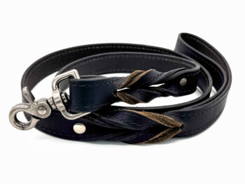 Black Leather Dog Leash
