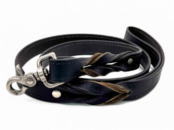 Black Leather Dog Leash