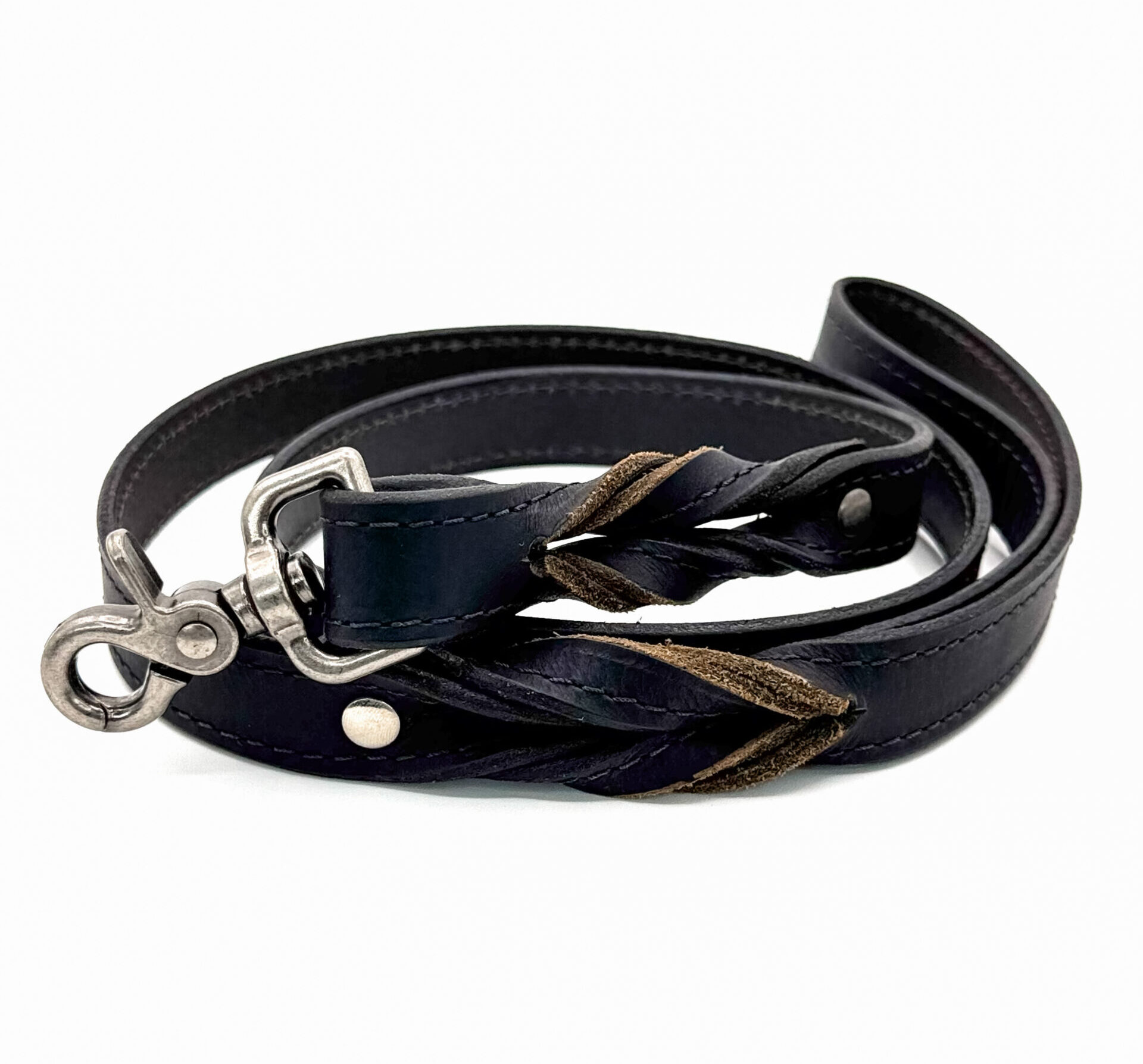 Black Leather Dog Leash