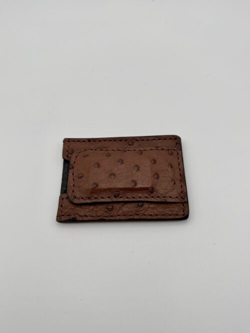 Ostrich Standard Brown Money Clip Wallet - Image 2