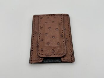 Ostrich Standard Brown Money Clip Wallet