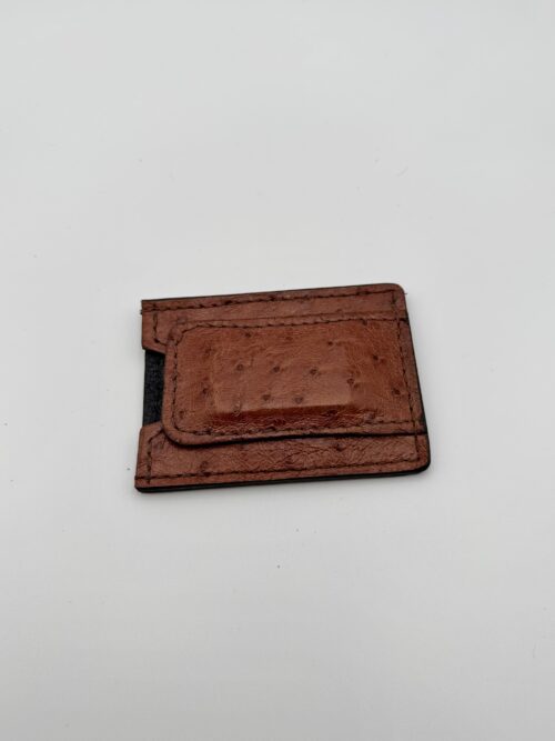 Ostrich Light Brown Money Clip Wallet - Image 2