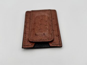 Ostrich Light Brown Money Clip Wallet