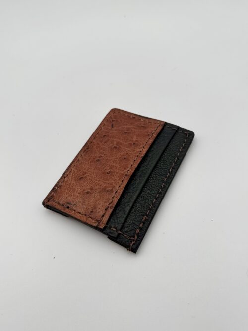 Ostrich Light Brown Money Clip Wallet - Image 3