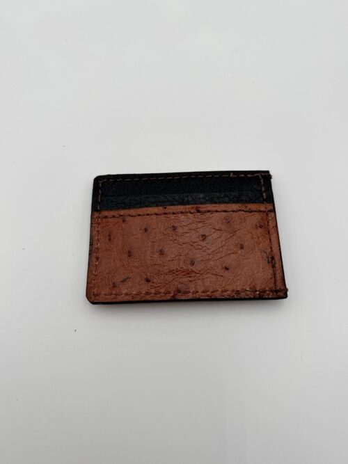 Ostrich Light Brown Money Clip Wallet - Image 4