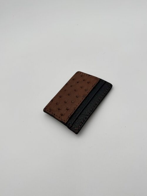 Ostrich Standard Brown Money Clip Wallet - Image 3