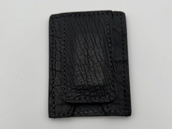Bison Black Leather Money Clip Wallet