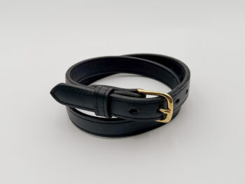 Black Raised Center Belt with Gold Buckle
