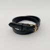 Black Raised Center Leather Belt