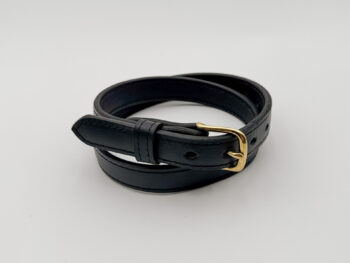 Black Raised Center Leather Belt