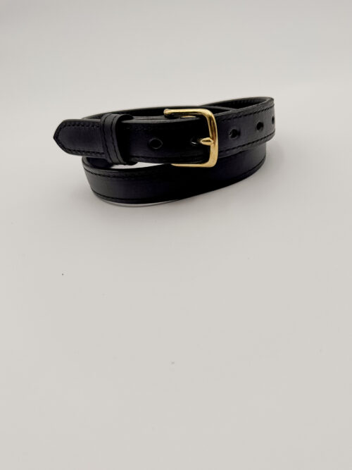 Black Raised Center Belt with Gold Buckle - Image 2